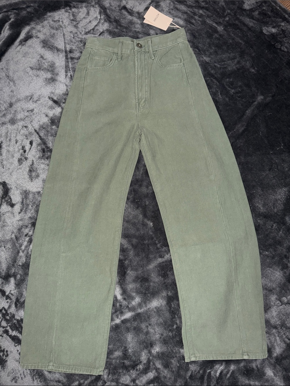 MOTHER Olive Green Curved-Leg Chinos